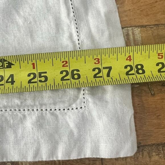 The Company Store Pillow Sham Set of 2 Relaxed Linen 28 x 28" Cream Color - Picture 7 of 10